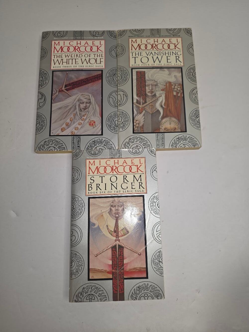 LOT Elric Saga #3, 4, 6 Weird of the White Wolf Michael Moorcock 80s Paperback